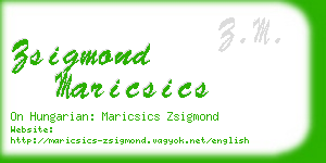 zsigmond maricsics business card